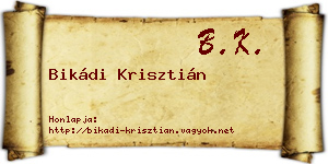Bikádi Krisztián névjegykártya
